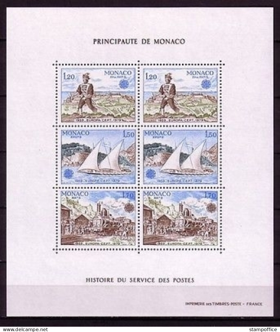 MONACO BLOCK 15 POSTFRISCH(MINT) EUROPA 1979 POST- UND FERNMELDEWESEN SCHIFFE EISENBAHN POSTBOTE - 1979