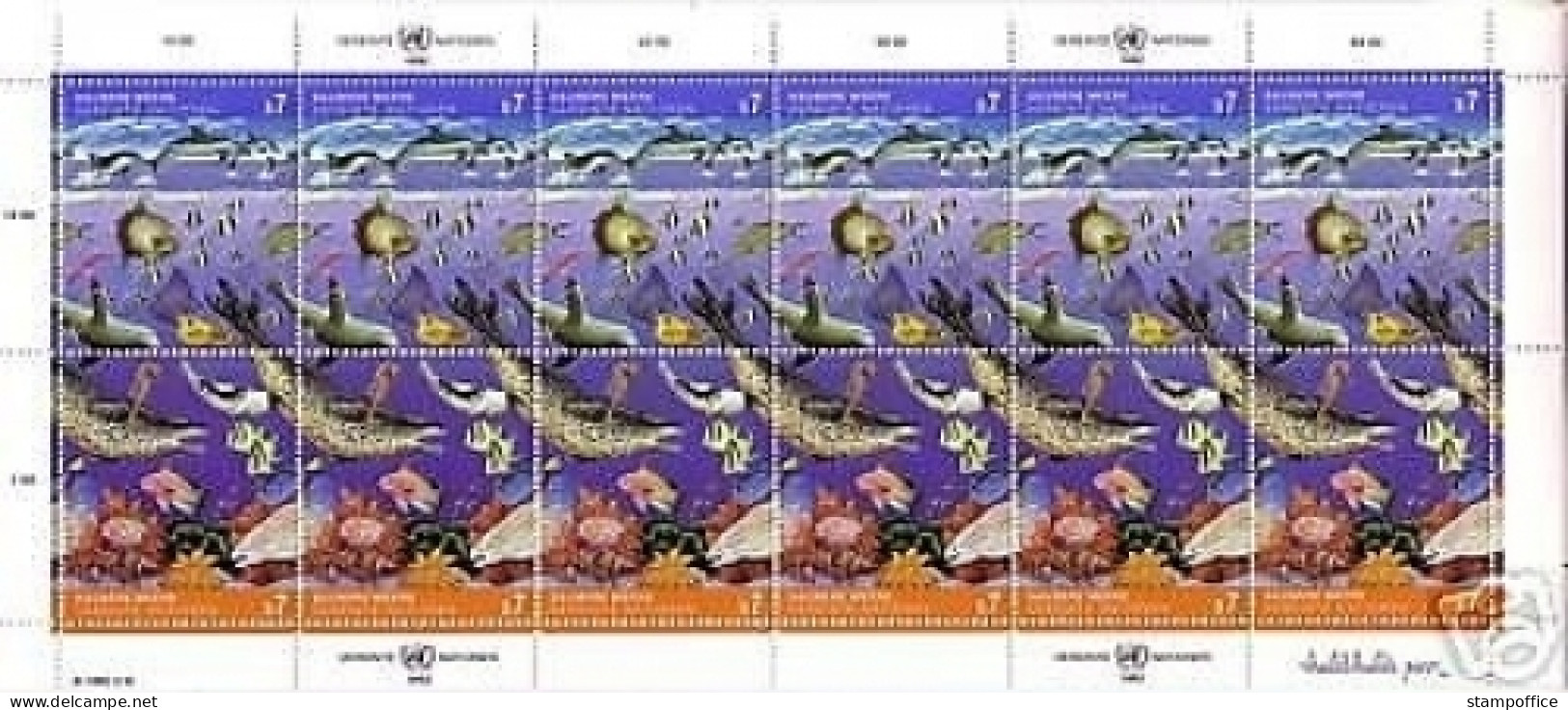 UNO WIEN MI-NR. 127-128 POSTFRISCH(MINT) KLEINBOGEN SAUBERE MEERE FISCHE WAL - Blocks & Sheetlets