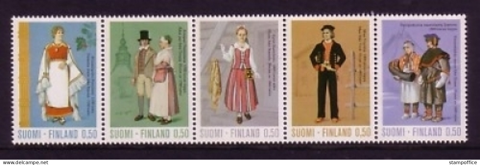 FINNLAND MI-NR. 710-714 POSTFRISCH(MINT) ZUSAMMENDRUCK UNGEFALTET TRACHTEN 1972 - Unused Stamps