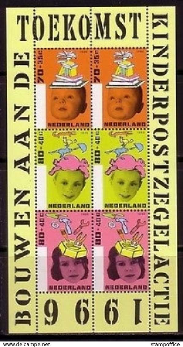 NIEDERLANDE BLOCK 50 POSTFRISCH(MINT) FÜR DAS KIND 1996 GESTALTUNG DER ZUKUNFT - Bloques