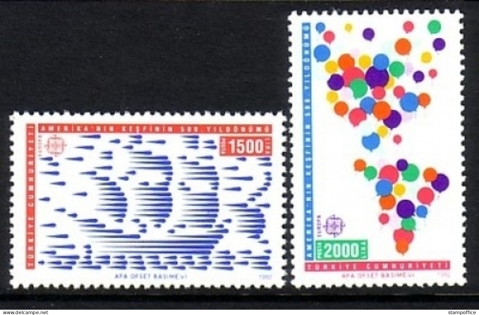 TÜRKEI 2947-2948 POSTFRISCH(MINT) EUROPA CEPT 1992 ENTDECKUNG AMERIKAS - COLUMBUS - Unused Stamps