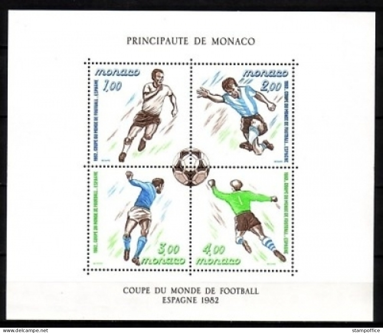 MONACO BLOCK 20 POSTFRISCH(MINT) FUSSBALL WM SPANIEN 1982 - 1982 – Espagne