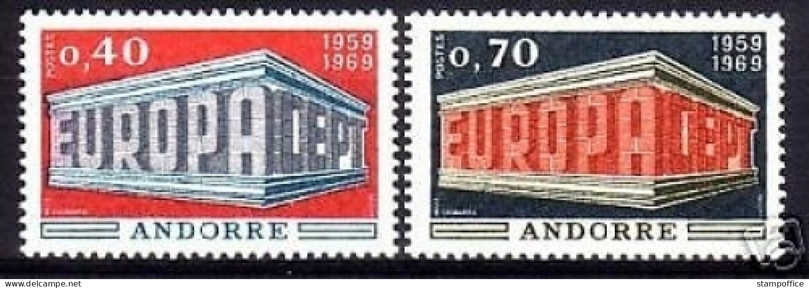 ANDORRA FRANZÖSISCH MI-NR. 214-215 POSTFRISCH(MINT) EUROPA CEPT 1969 - 1969