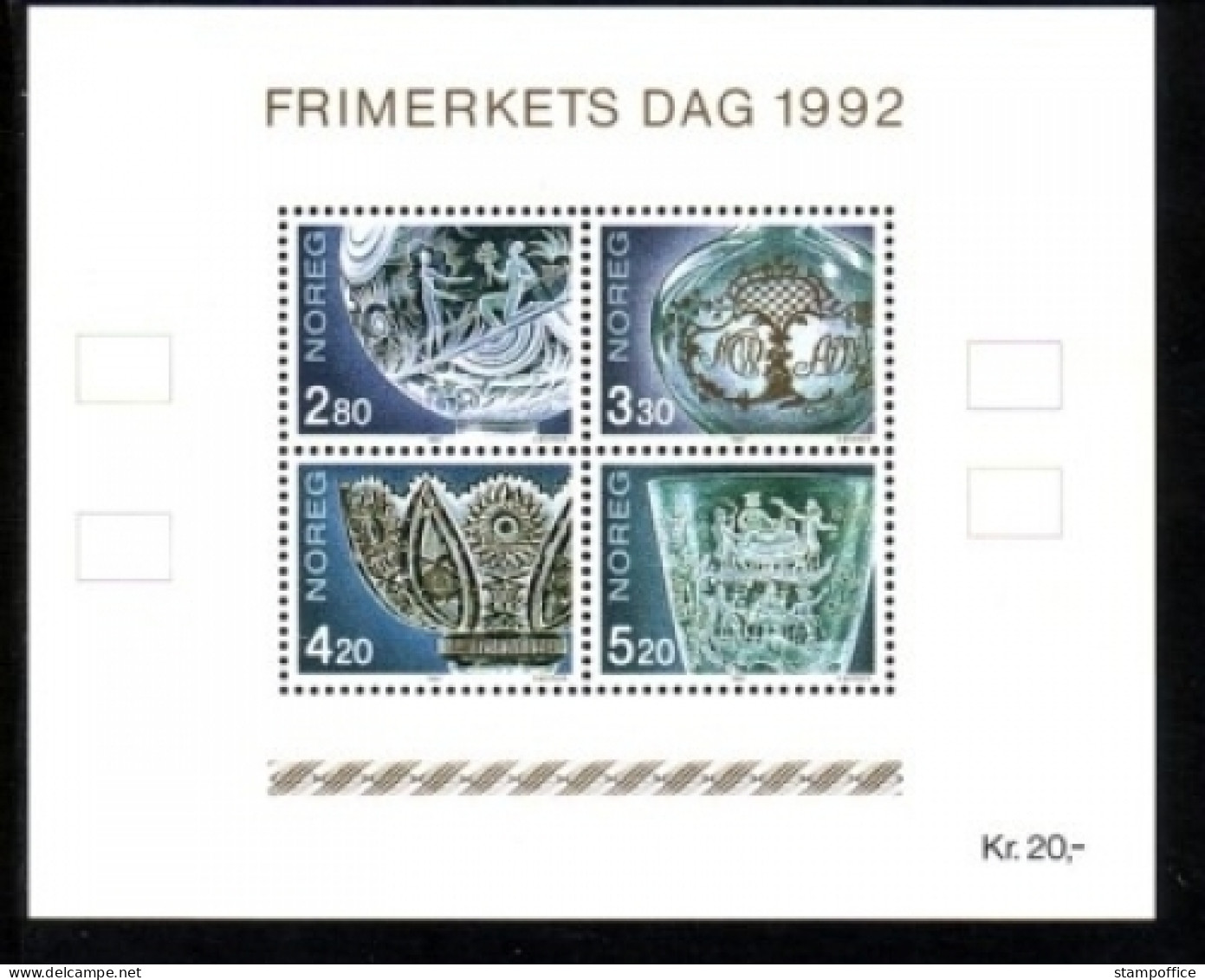 NORWEGEN BLOCK 18 POSTFRISCH(MINT) TAG DER BRIEFMARKE 1992 GLASBLÄSERKUNST - Blocs-feuillets