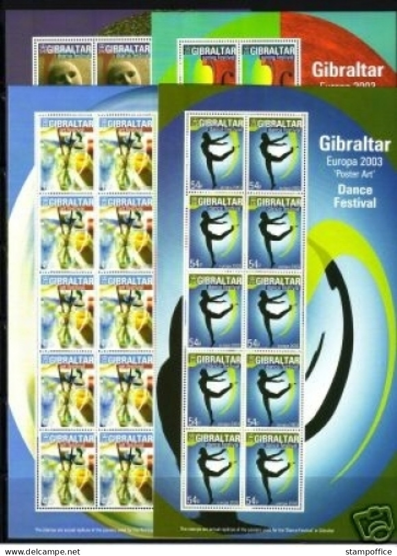 GIBRALTAR MI-NR. 1032-1035 POSTFRISCH(MINT) KLEINBOGENSATZ EUROPA 2003 PLAKATKUNST - 2003