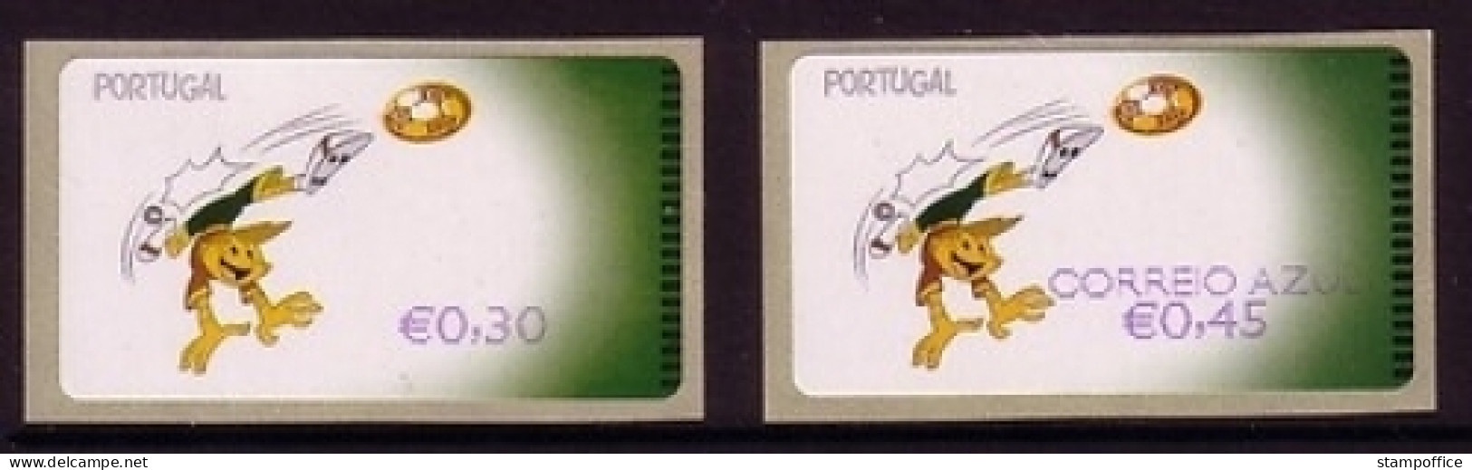 PORTUGAL ATM 44 POSTFRISCH(MINT) 2 Werte Sk QUINAS FUSSBALL EM 2004 - Vignette [ATM]