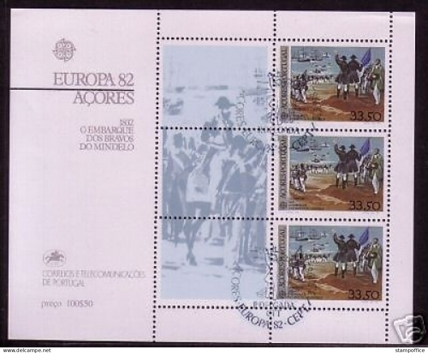 AZOREN BLOCK 3 GESTEMPELT(USED) EUROPA 1982 HISTORISCHE EREIGNISSE SCHIFFE - 1982