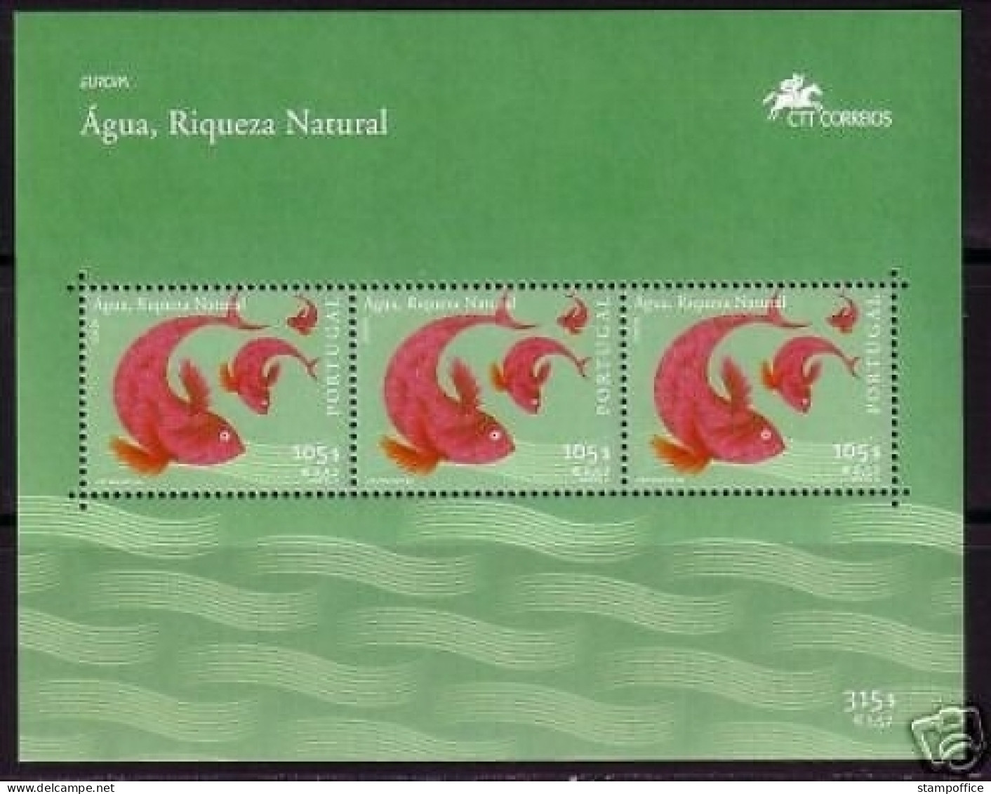 PORTUGAL BLOCK 168 POSTFRISCH(MINT) EUROPA 2001 WASSER FISCHE - 2001