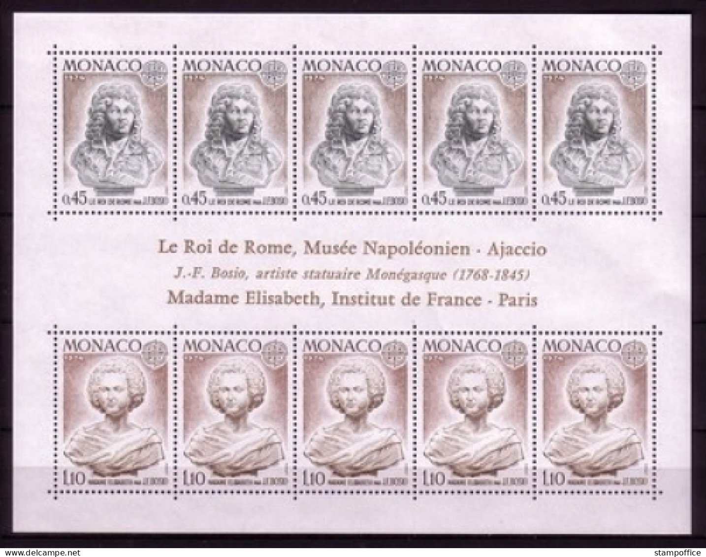 MONACO BLOCK 7 POSTFRISCH EUROPA 1974 SKULPTUREN - 1974