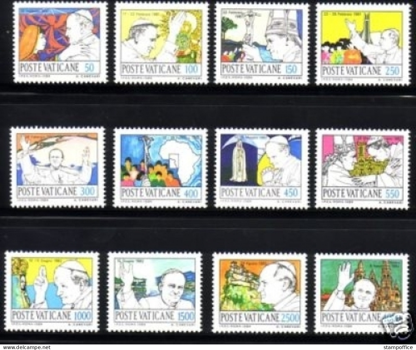 VATIKAN MI-NR. 852-863 POSTFRISCH(MINT) WELTREISEN PAPST JOHANNES PAUL II. - Unused Stamps