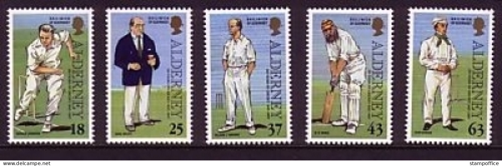 ALDERNEY MI-NR. 103-107 POSTFRISCH(MINT) CRICKET CRICKETSPIELER 1997 - Alderney