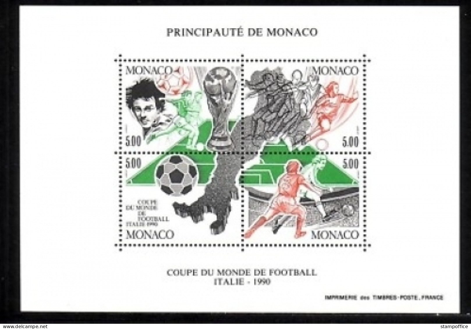 MONACO BLOCK 48 POSTFRISCH(MINT) FUSSBALL WM ITALIEN 1990 - 1990 – Italien