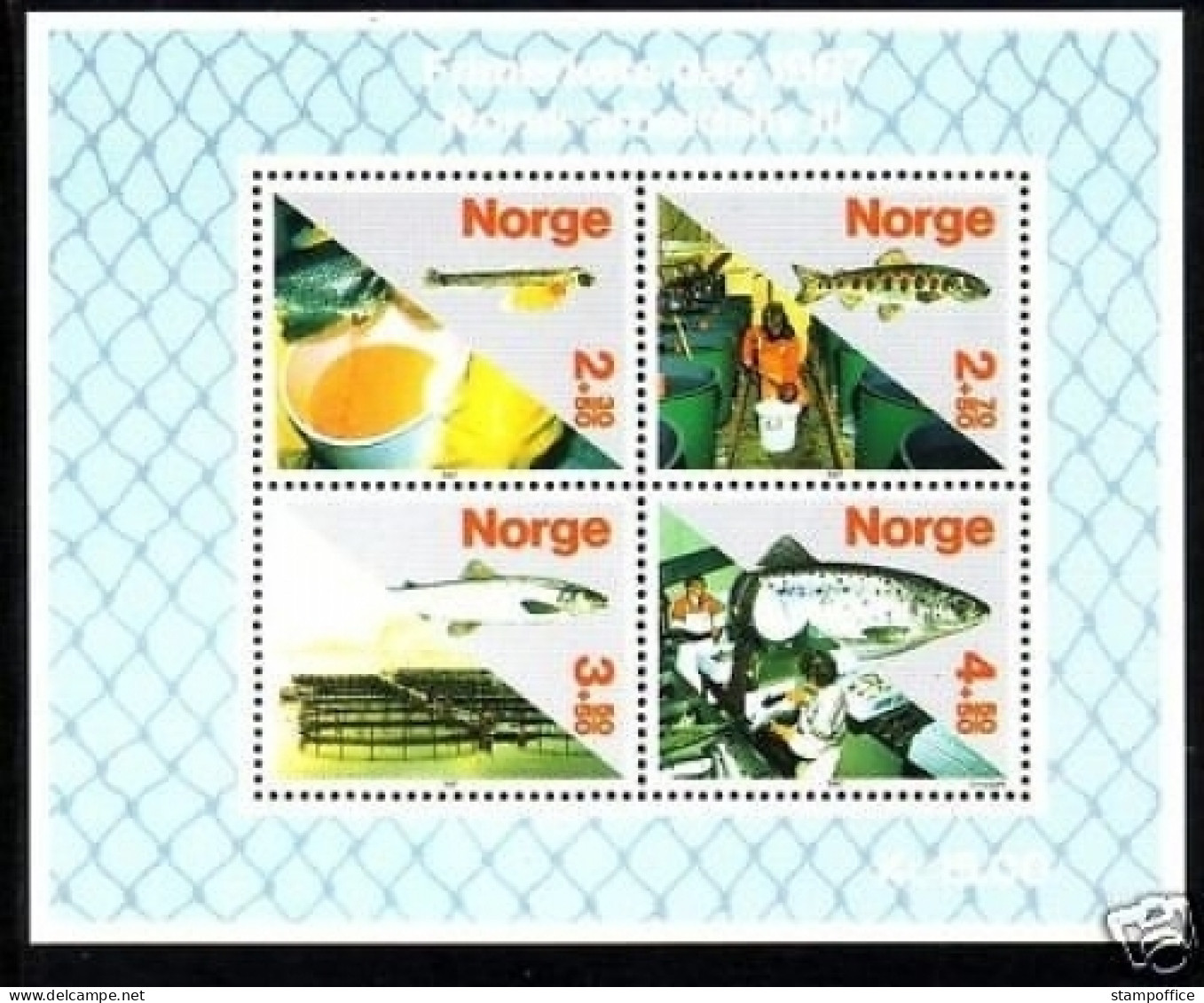 NORWEGEN BLOCK 8 POSTFRISCH(MINT) BERUFSLEBEN - FISCHZUCHT - Blocchi & Foglietti