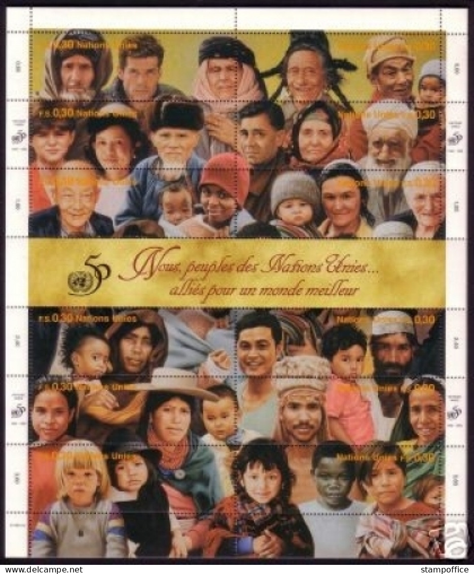 UNO GENF Mi-Nr. 273-284 POSTFRISCH(MINT) KLEINBOGEN 50 JAHRE VEREINTE NATIONEN 1995 MENSCHEN - Hojas Y Bloques