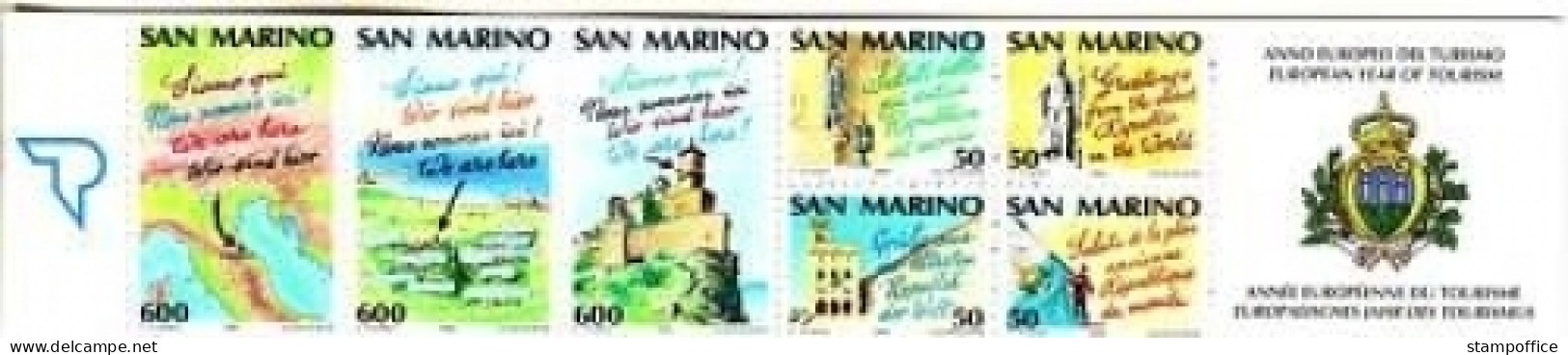 SAN MARINO MH 2 POSTFRISCH(MINT) TOURISMUS 1990 LANDKARTE STATUE - Postzegelboekjes