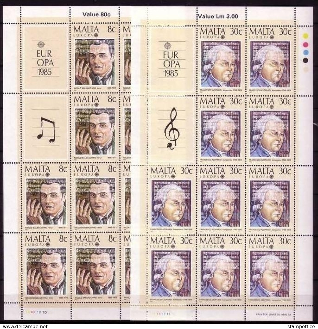 MALTA MI-NR. 726-727 POSTFRISCH(MINT) KLEINBOGENSATZ EUROPA CEPT 1985 MUSIK - 1985