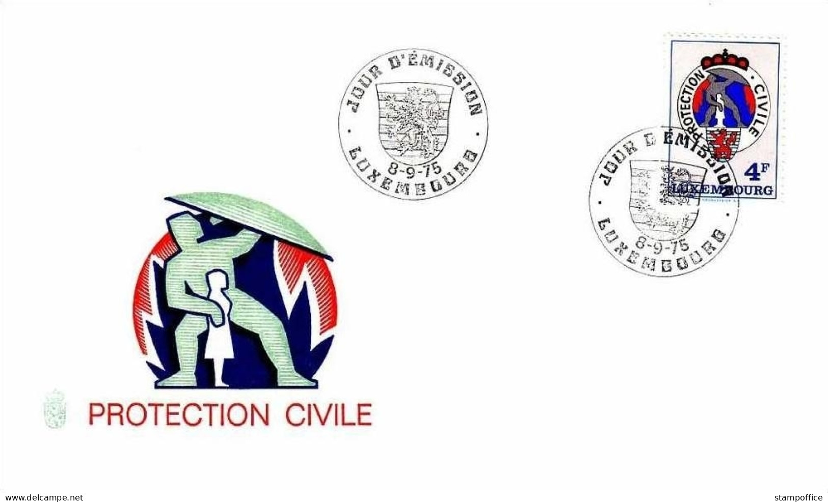 LUXEMBOURG MI-NR. 910 FDC ZIVILSCHUTZ WAPPEN - FDC