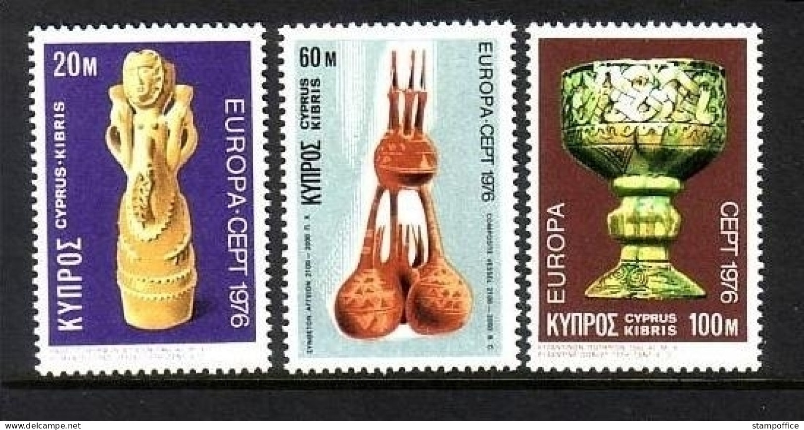 ZYPERN MI-NR. 435-437 POSTFRISCH EUROPA 1976 KUNSTHANDWERK - 1976