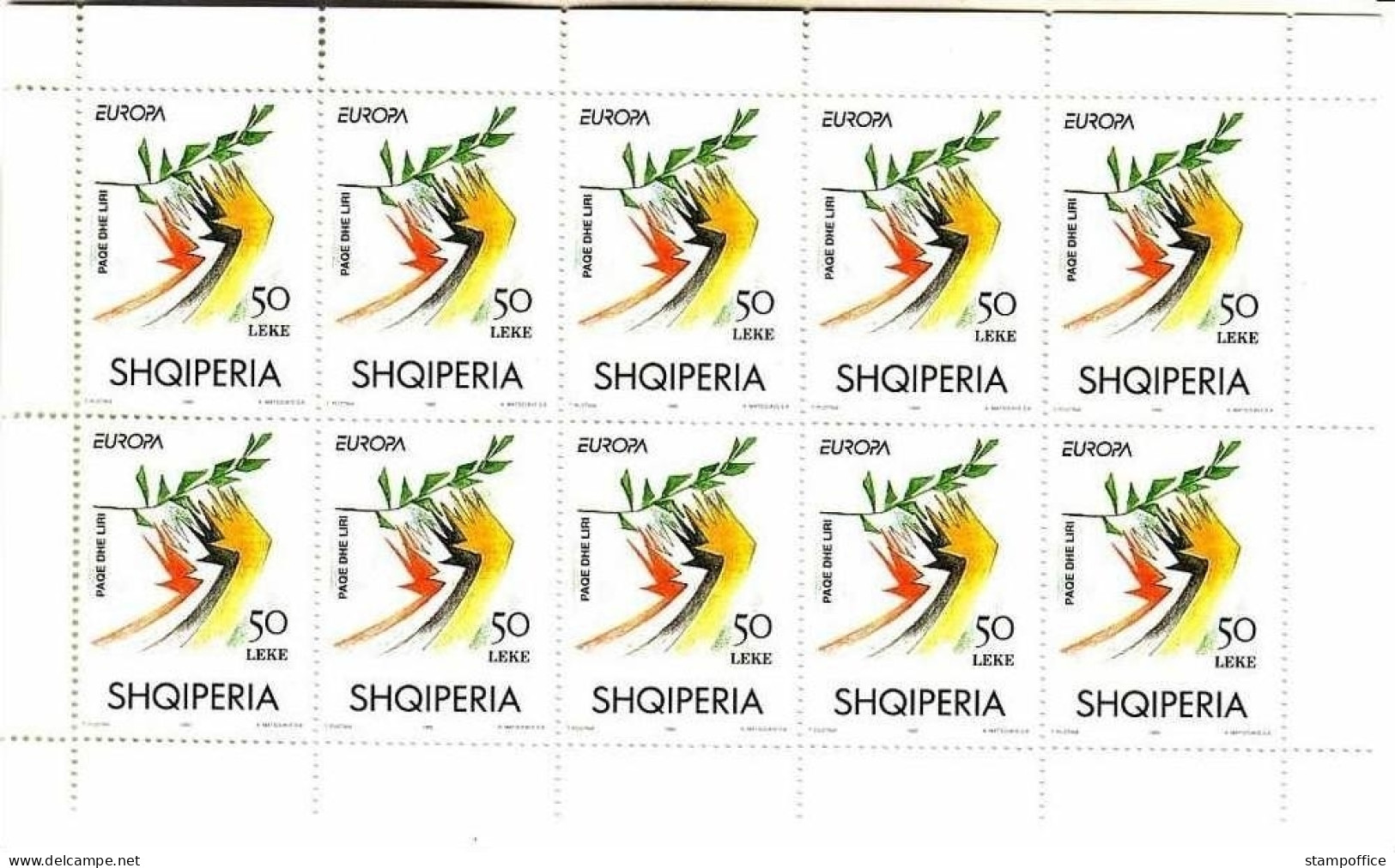 ALBANIEN MI-NR. 2556-2557 POSTFRISCH(MINT) KLEINBOGENSATZ EUROPA 1995 FRIEDEN Und FREIHEIT - 1995