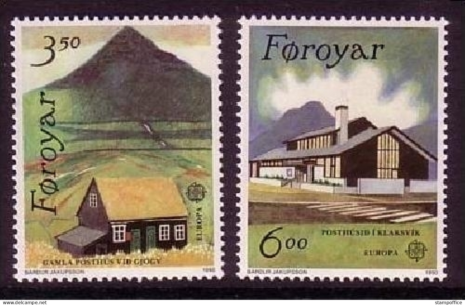 FÄRÖER MI-NR. 198-199 POSTFRISCH(MINT) EUROPA 1990 POSTALISCHE EINRICHTUNGEN - Färöer Inseln