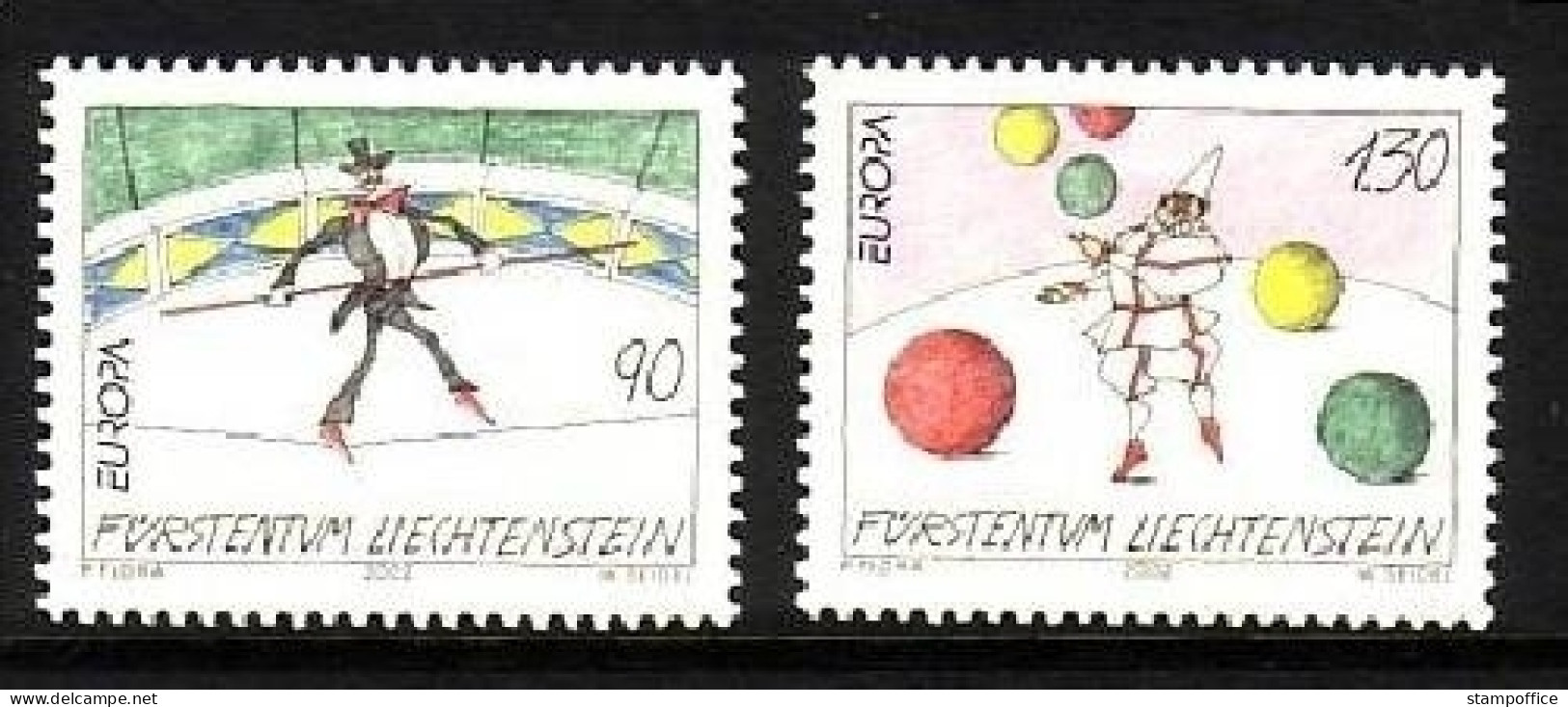 LIECHTENSTEIN MI-NR. 1283-1284 POSTFRISCH(MINT) EUROPA 2002 ZIRKUS - 2002