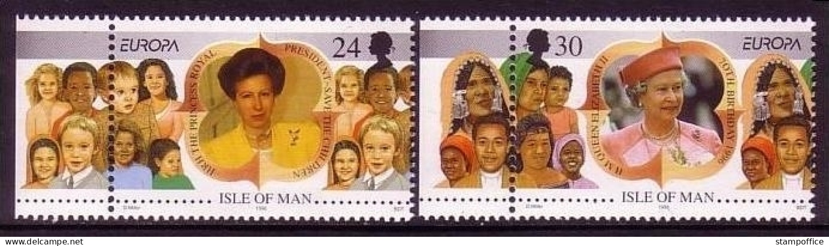 ISLE OF MAN MI-NR. 674-675 POSTFRISCH ZIERFELD LINKS EUROPA 1996 BERÜHMTE FRAUEN - 1996