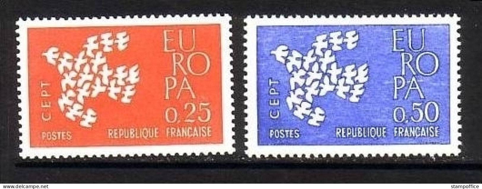 FRANKREICH MI-NR. 1363-1364 POSTFRISCH EUROPA 1961 TAUBE - 1961
