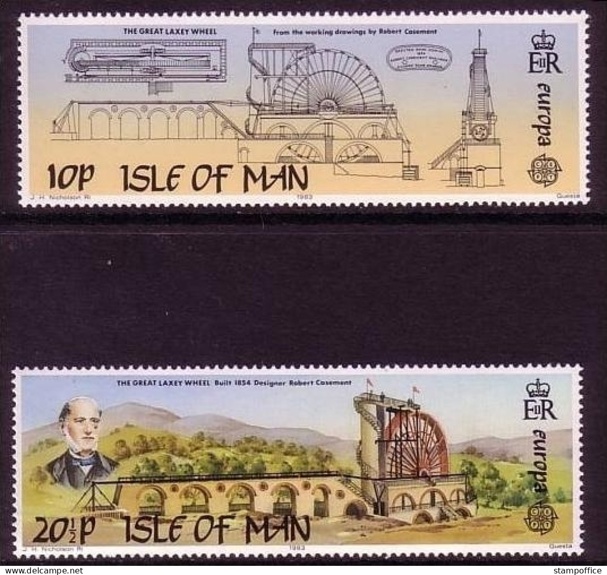 ISLE OF MAN MI-NR. 240-241 POSTFRISCH(MINT) EUROPA 1983 - GROSSE WERKE WASSERRAD - 1983