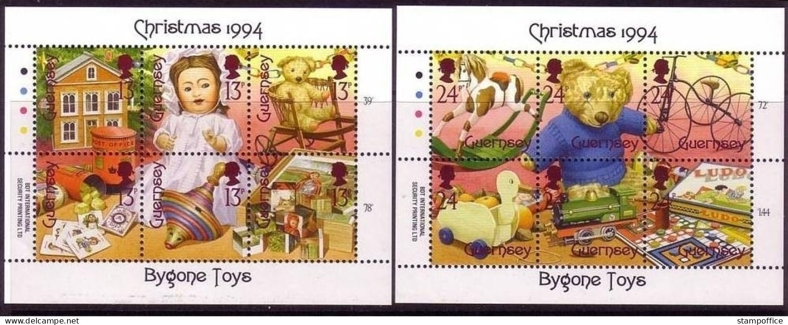 GUERNSEY MI-NR. 650-661 POSTFRISCH(MINT) KLEINBOGEN WEIHNACHTEN 1994 ALTES SPIELZEUG TEDDYBÄR - Christmas