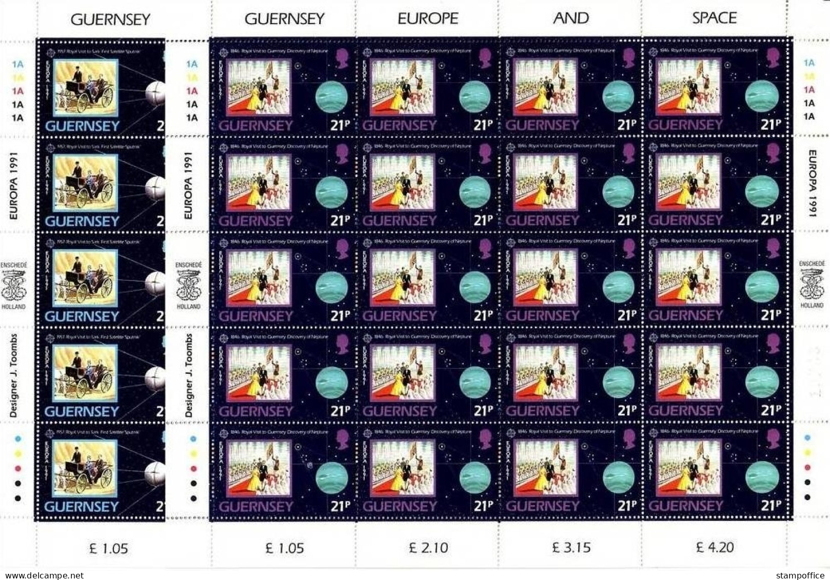 GUERNSEY MI-NR. 518-521 POSTFRISCH KLEINBOGEN EUROPA 1991 EUROPÄISCHE WELTRAUMFAHRT - 1991