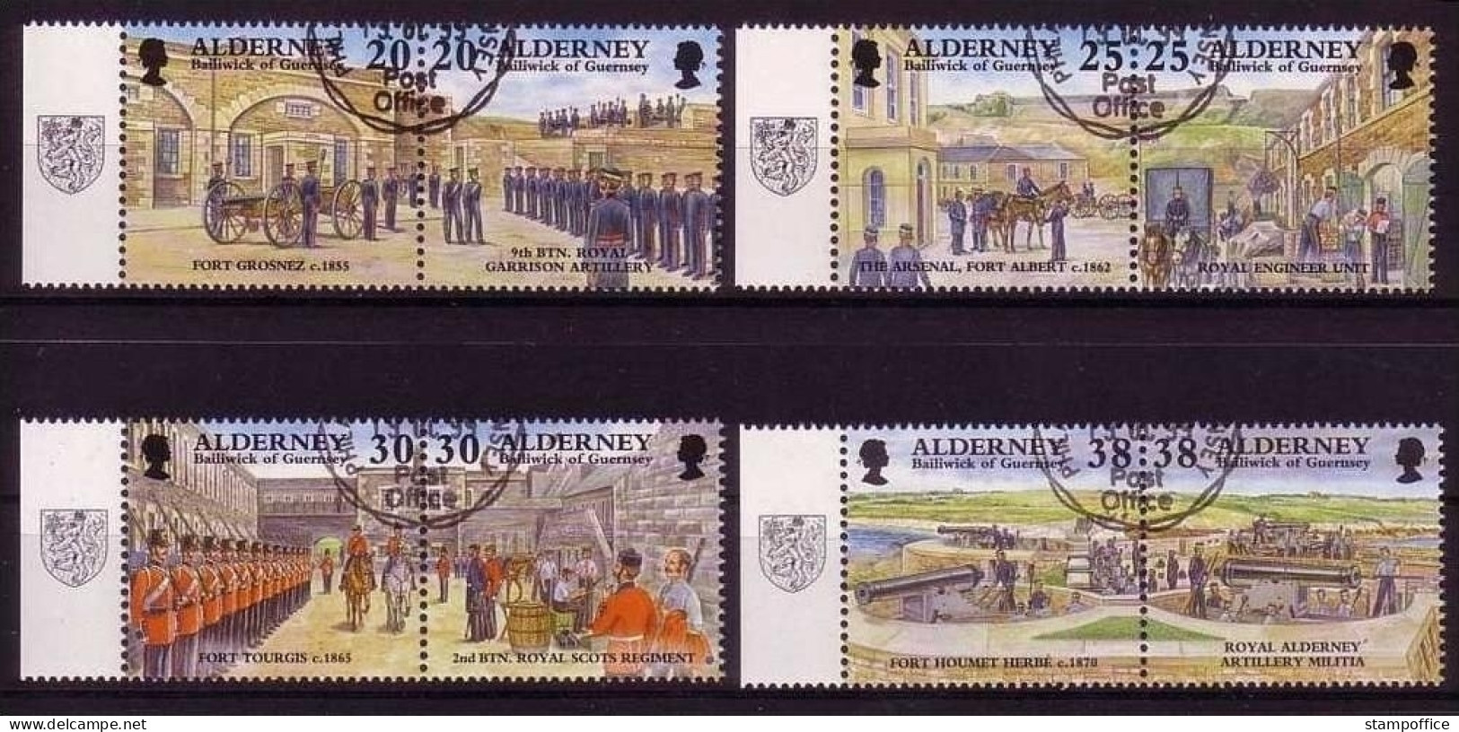 ALDERNEY MI-NR. 137-144 GESTEMPELT(USED) ZD HISTORISCHE ENTWICKLUNG III SOLDATEN PFERDE 1999 - Alderney