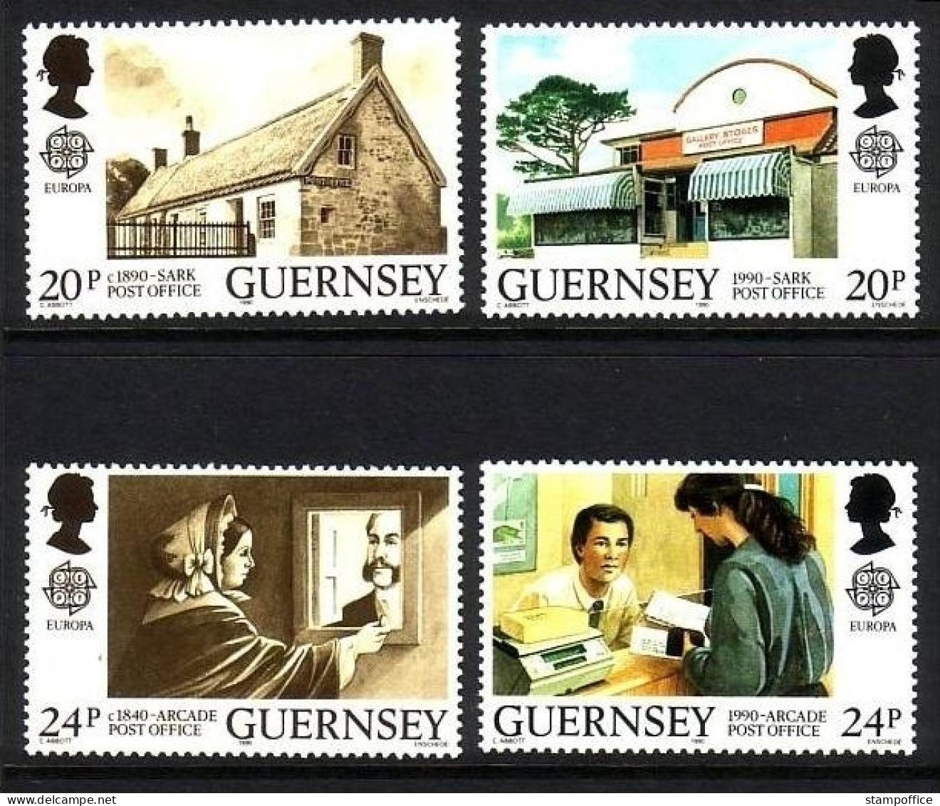 GUERNSEY MI-NR. 483-486 POSTFRISCH(MINT) EUROPA 1990 POSTALISCHE EINRICHTUNGEN - 1990