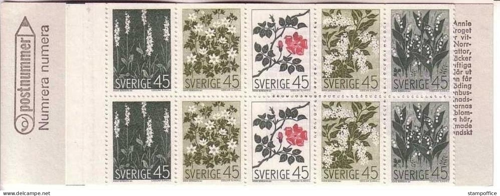 SCHWEDEN MH 18 POSTFRISCH(MINT) BLUMEN - ROSEN - MAIGLÖCKCHEN - 1951-80