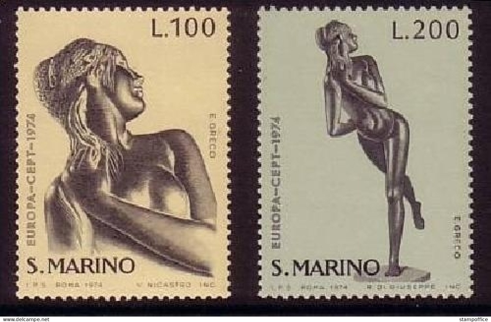 SAN MARINO MI-NR. 1067-1068 POSTFRISCH(MINT) EUROPA 1974 SKULPTUREN - 1974