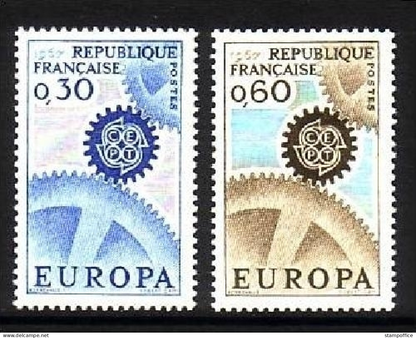 FRANKREICH MI-NR. 1578-1579 POSTFRISCH(MINT) EUROPA 1967 ZAHNRÄDER - 1967