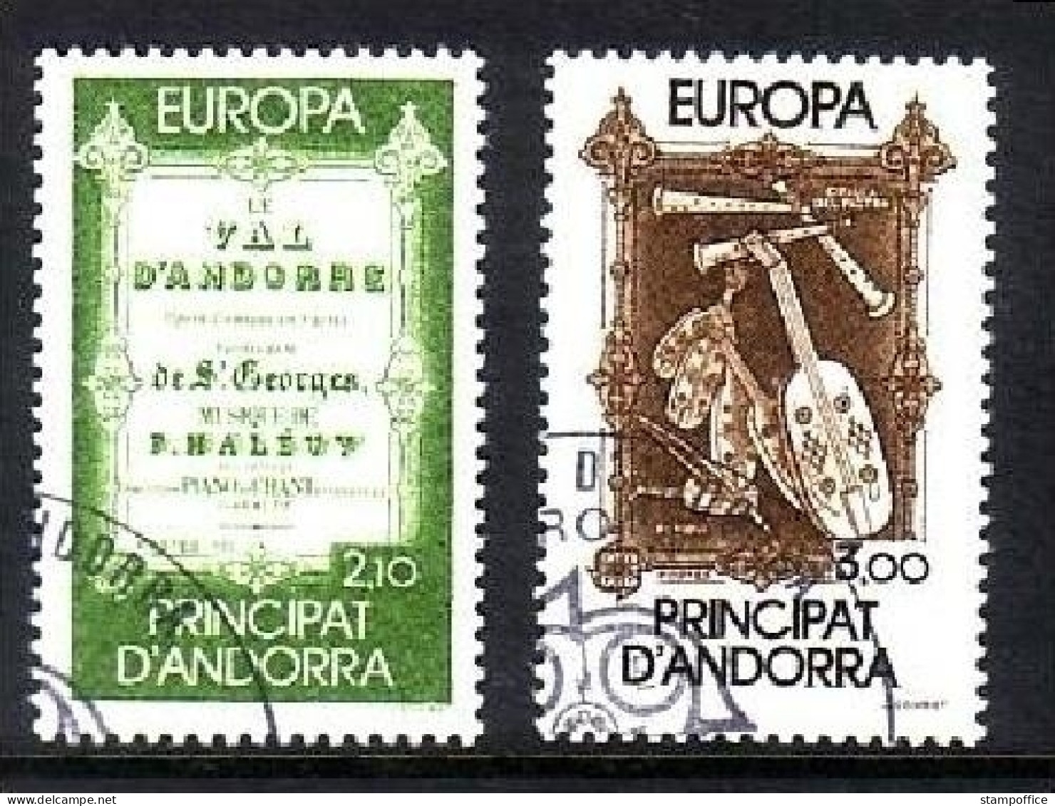 ANDORRA FRANZÖSISCH MI-NR. 360-361 GESTEMPELT(USED) EUROPA 1985 JAHR DER MUSIK - 1985