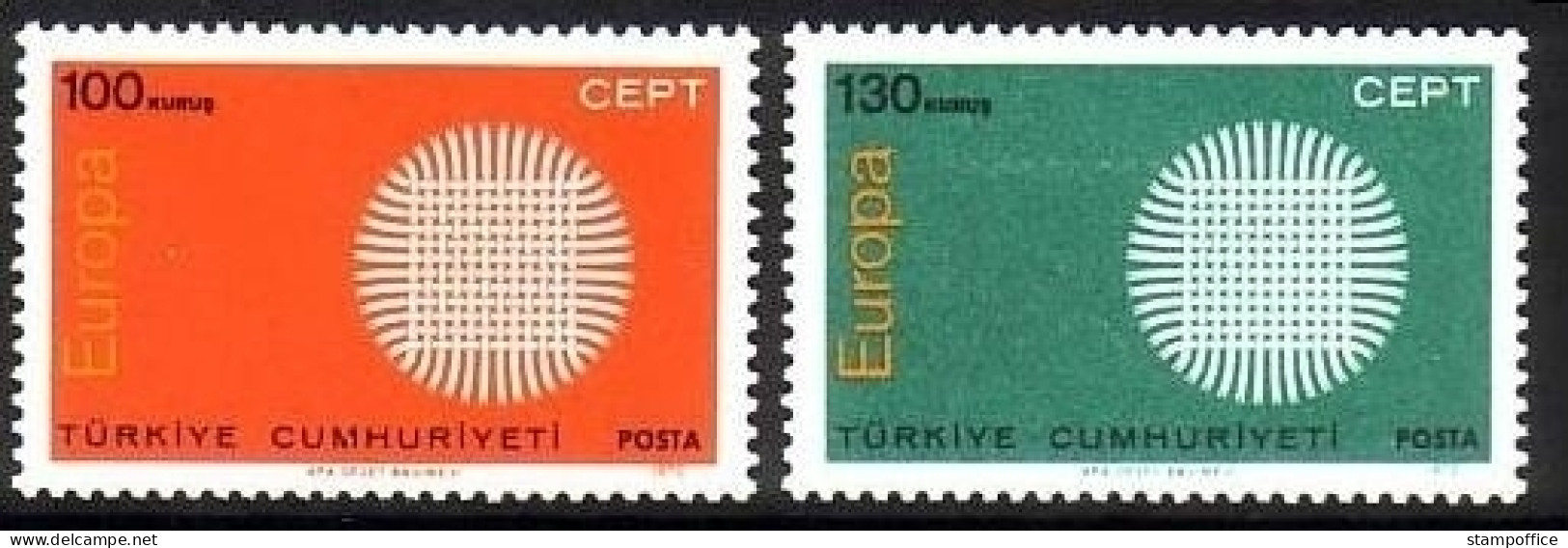 TÜRKEI MI-NR. 2179-2180 POSTFRISCH(MINT) EUROPA 1970 - SONNENSYMBOL - 1970