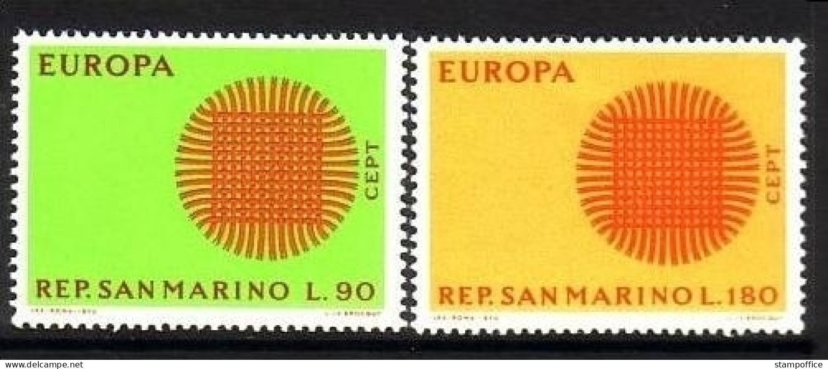 SAN MARINO MI-NR. 955-956 POSTFRISCH(MINT) EUROPA 1970 - SONNENSYMBOL - 1970