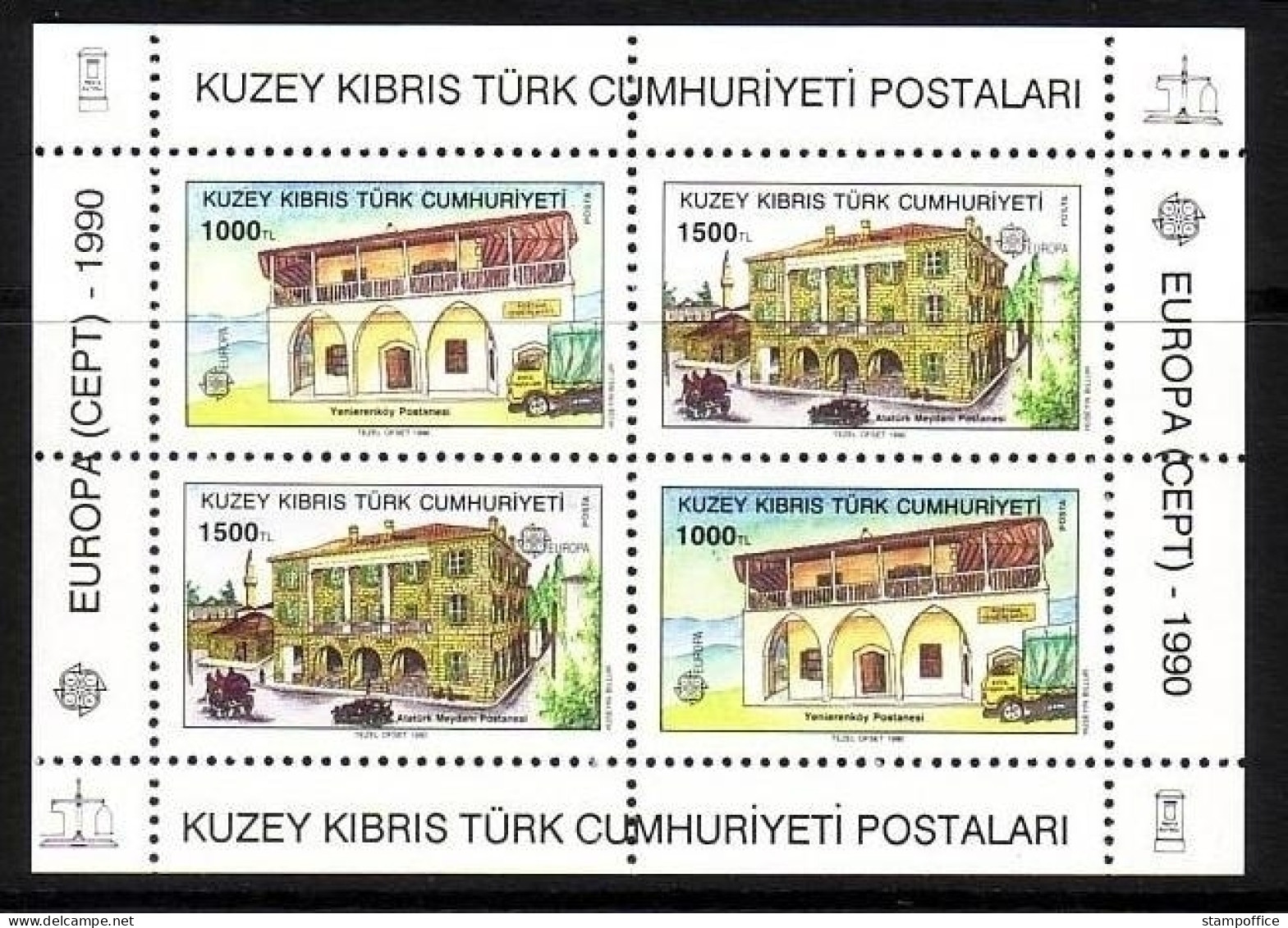 TÜRKISCH ZYPERN BLOCK 8 POSTFRISCH(MINT) EUROPA 1990 POSTALISCHE EINRICHTUNGEN - 1990