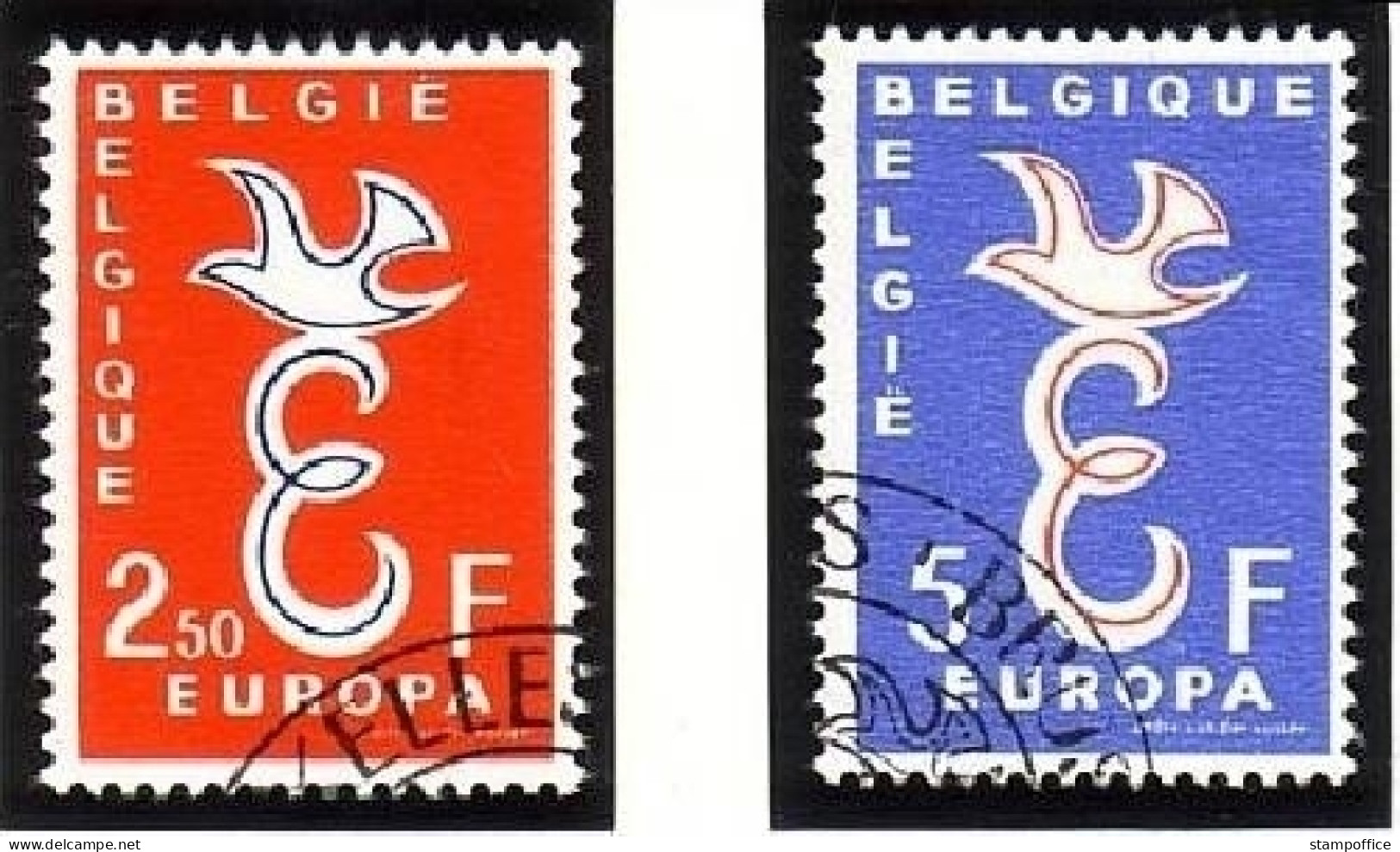 BELGIEN MI-NR. 1117-1118 O EUROPA 1958 - 1958