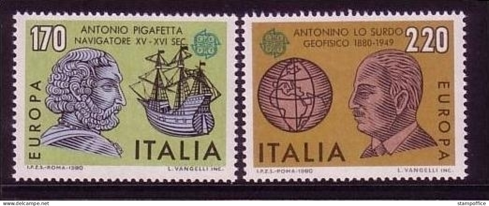 ITALIEN MI-NR. 1686-1687 POSTFRISCH(MINT) EUROPA 1980 PERSÖNLICHKEITEN SEGELSCHIFF - 1980