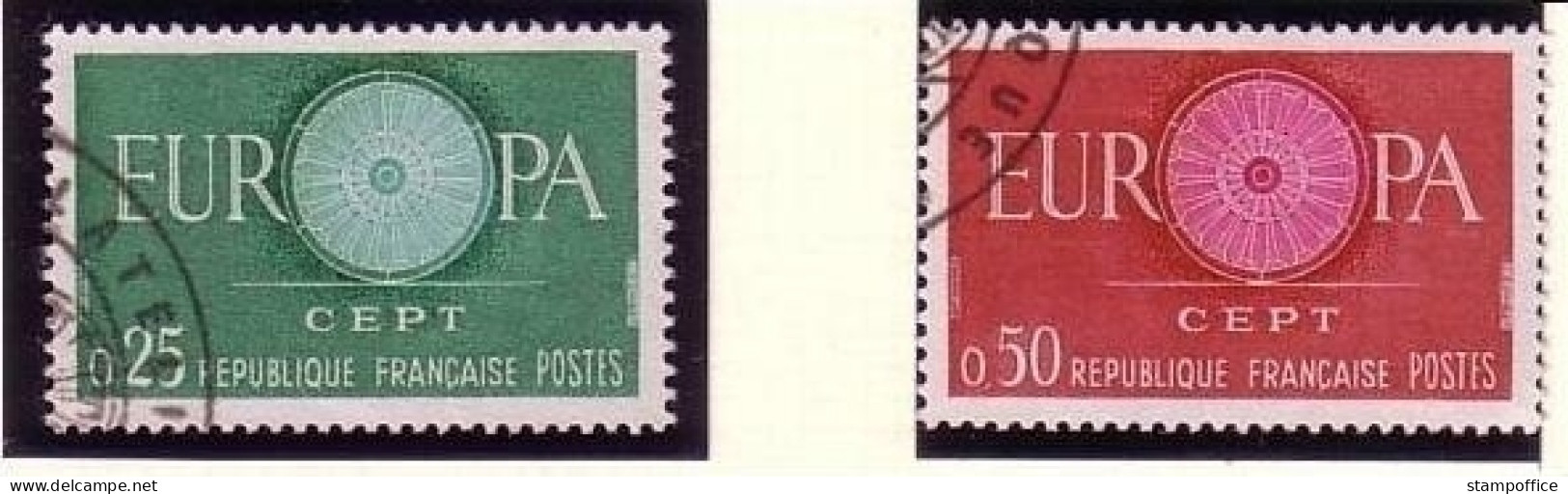 FRANKREICH MI-NR. 1318-1319 GESTEMPELT(USED) EUROPA 1960 WAGENRAD - 1960