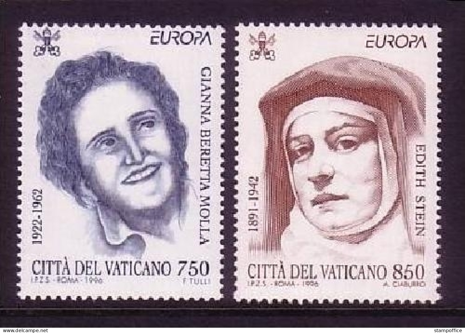 VATIKAN MI-NR. 1179-1180 POSTFRISCH(MINT) EUROPA 1996 BERÜHMTE FRAUEN EDITH STEIN - Neufs