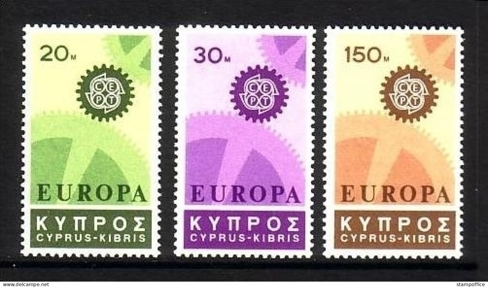 ZYPERN MI-NR. 292-294 POSTFRISCH(MINT) EUROPA 1967 ZAHNRÄDER - 1967