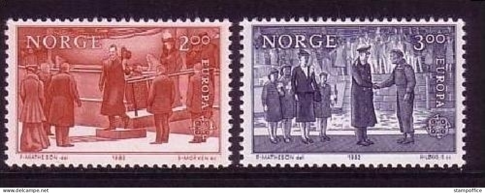 NORWEGEN MI-NR. 865-866 POSTFRISCH(MINT) EUROPA 1982 HISTORISCHE EREIGNISSE KÖNIG HAAKON VII - Neufs