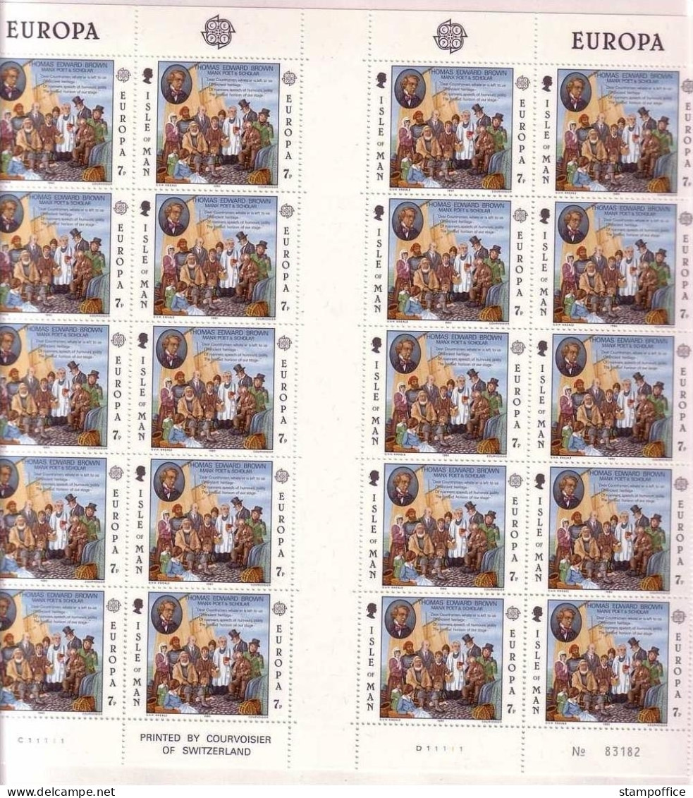 INSEL MAN MI-NR. 164-165 POSTFRISCH(MINT) DOPPELKLEINBOGENSATZ EUROPA 1980 PERSÖNLICHKEITEN - 1980