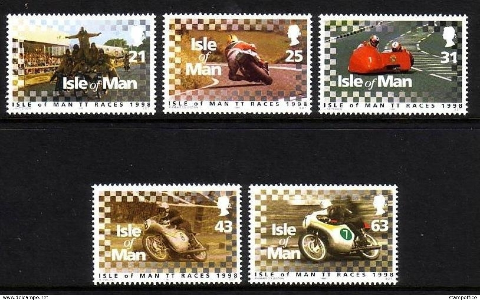 ISLE OF MAN MI-NR. 769-773 POSTFRISCH(MINT) TOURIST TROPHY 1998 MOTORRADRENNEN - Moto