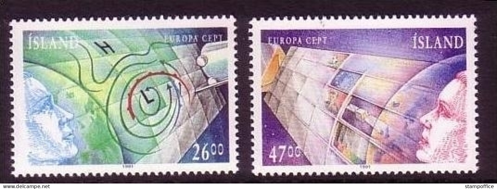 ISLAND MI-NR. 742-743 POSTFRISCH(MINT) EUROPA 1991 EUROPÄISCHE WELTRAUMFAHRT - 1991