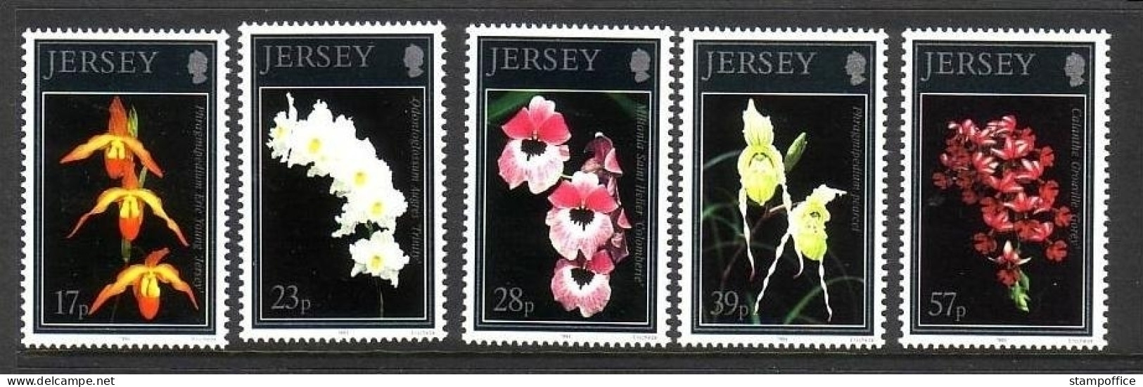 JERSEY MI-NR. 607-611 POSTFRISCH(MINT) ORCHIDEEN (III) 1993 - Jersey