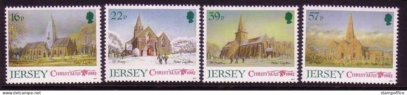 JERSEY MI-NR. 591-594 POSTFRISCH(MINT) WEIHNACHTEN 1992 KIRCHEN - Weihnachten